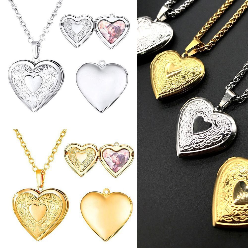Heart Locket Necklace Photo - Love Heart Secret Message Locket Necklace