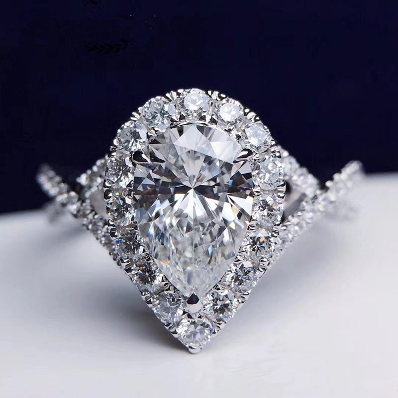 Custom Solid 14K White Gold Wo - Moissanite Engagement Ring 1 Carat ulasan dan harga