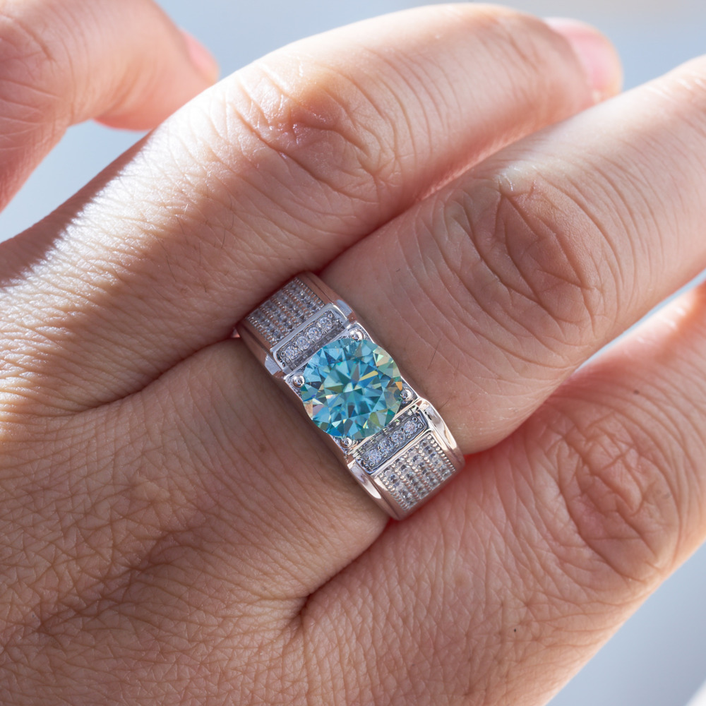 1 carat natural blue color moi - Moissanite Engagement Ring 1 Carat ulasan dan harga