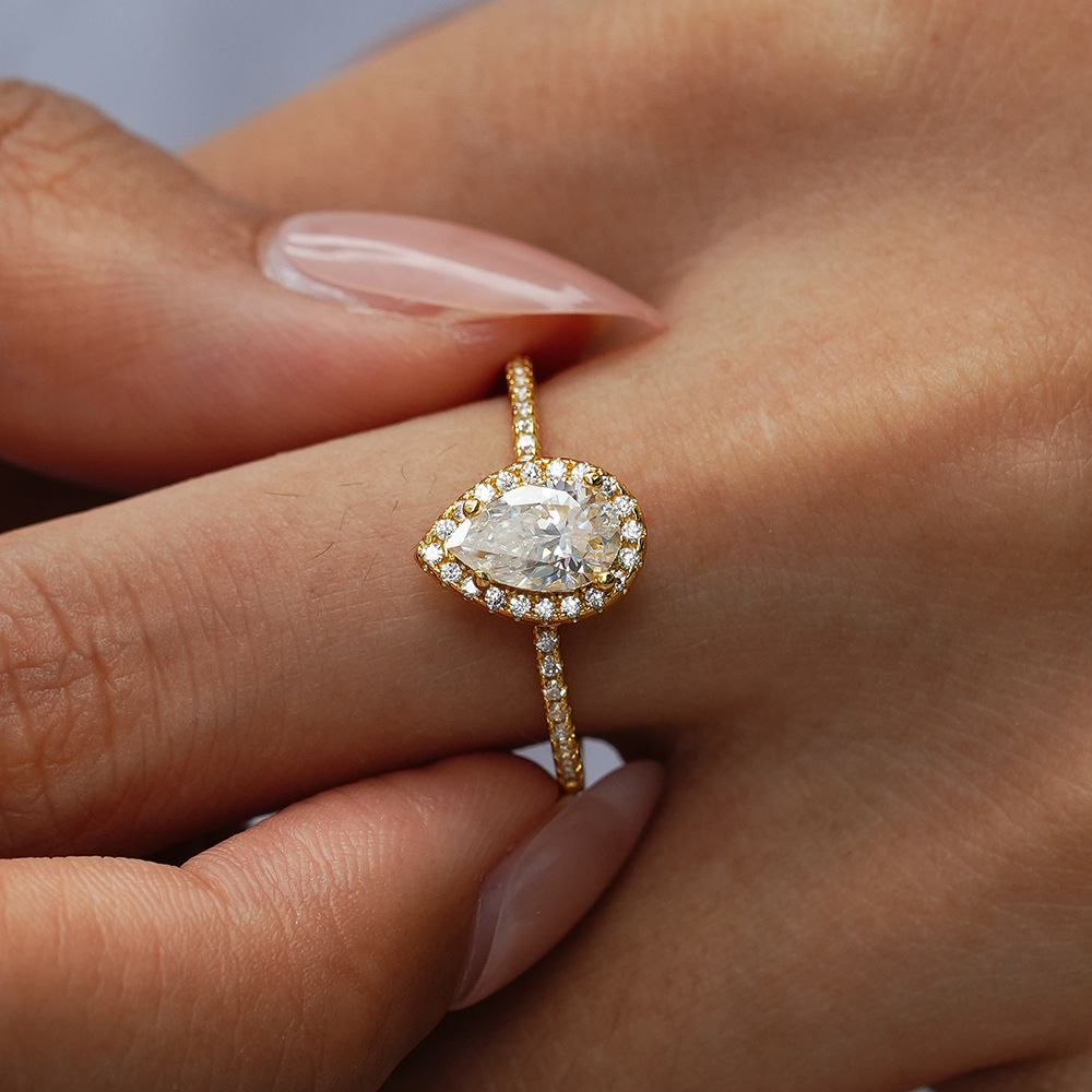 KyanGem Real 18K Gold Moissani - Moissanite Engagement Ring 1 Carat ulasan dan harga