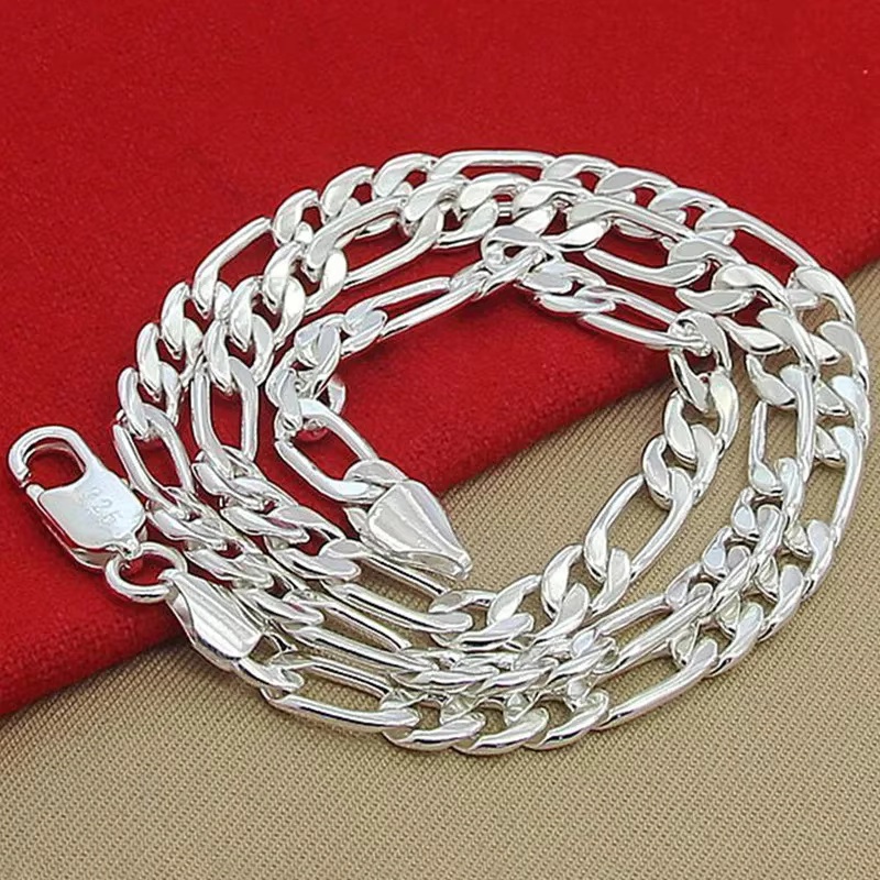 925 Sterling Silver Necklace F - Cuban Link Chain 12Mm ulasan dan harga