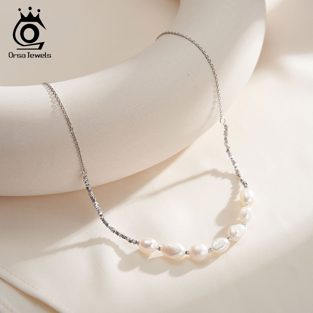 ORSA JEWELS Vintage 925 Sterli - Pearl Choker Necklace Vintage ulasan dan harga
