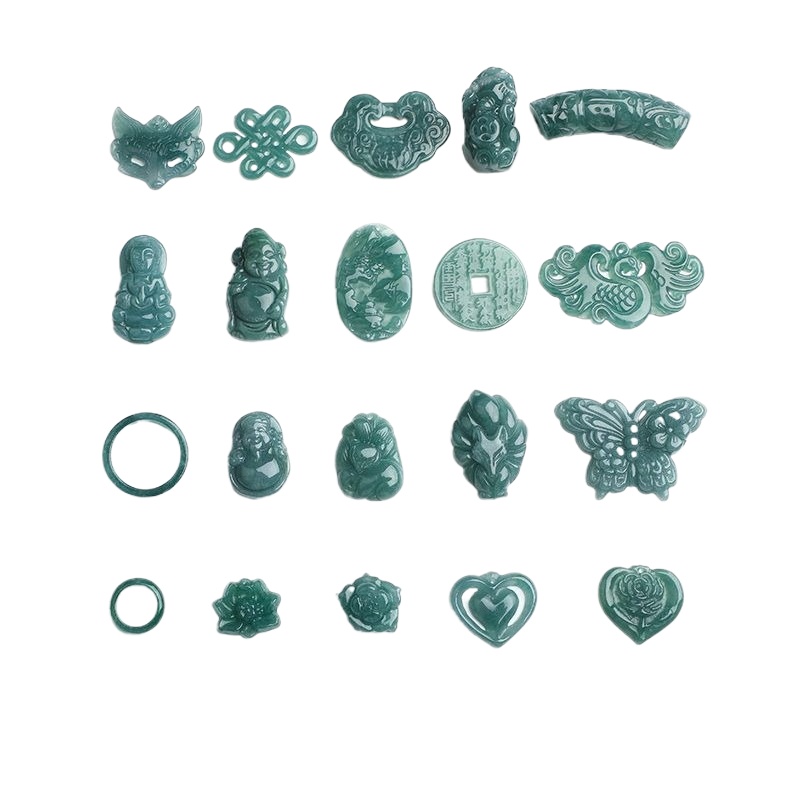 2PC Natural Blue Water Jadeite - Earrings ulasan dan harga