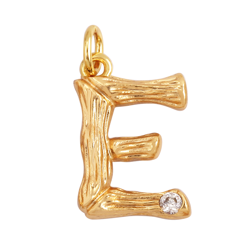 Bamboo Wood Style 18K Gold Pla - Initial Letter Necklace 18K Gold ulasan dan harga