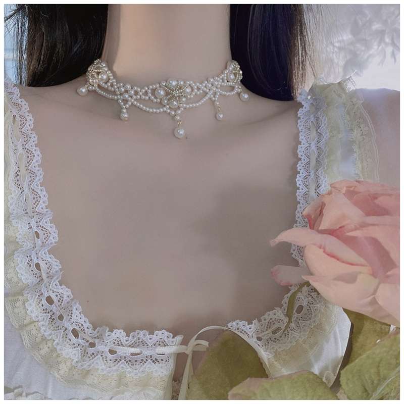Luxury Vintage Pearl Choker Ne - Pearl Choker Necklace Vintage ulasan dan harga