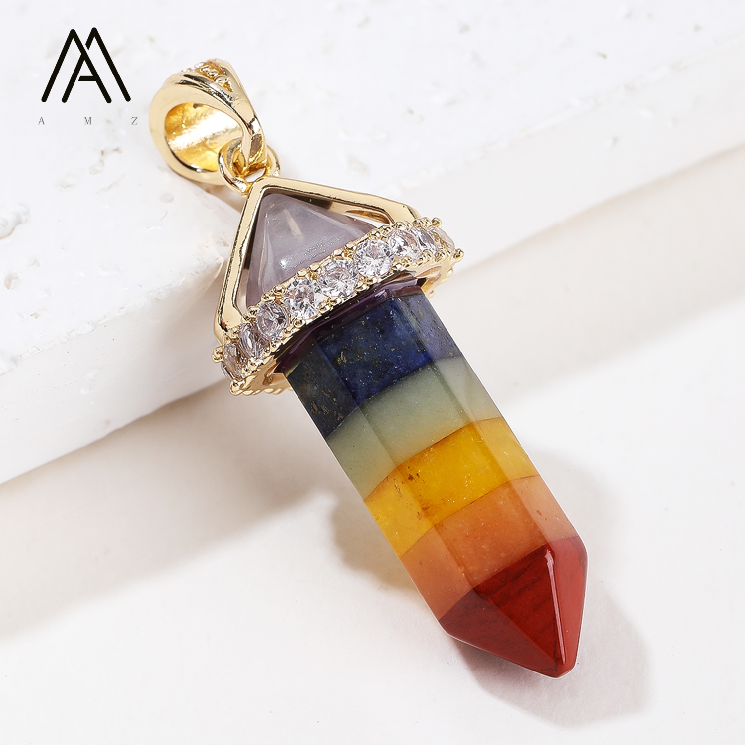 1/3/5/10pcs Fashion Hexagonal  - Crystal Pendant Necklace Natural Stone ulasan dan harga