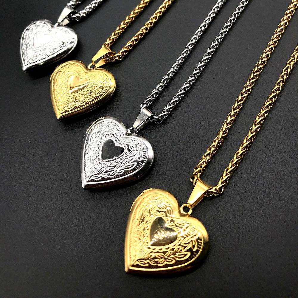 Love Heart Secret Message Lock - Heart Locket Necklace Photo ulasan dan harga